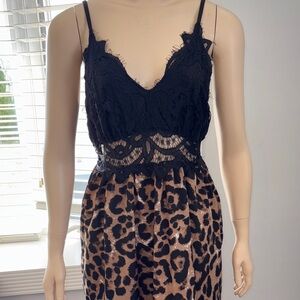 Cheetah black lace dress